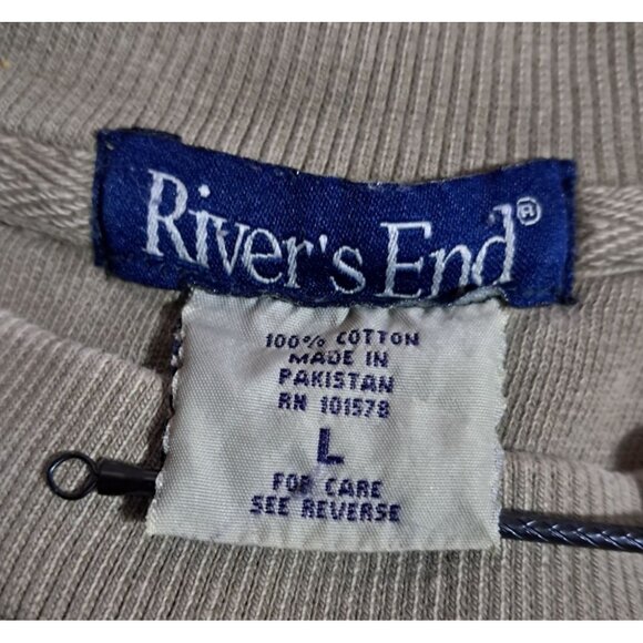 Vintage Sportsmans Warehouse 86 Graphic Sweatshirt Khaki Cotton Pullover - Picture 2 of 8